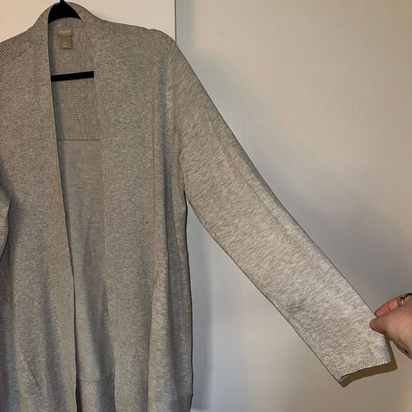 Chicos Women’s Cardigan Sweater Light Gray Size 2 (Large) EUC - Picture 4 of 11